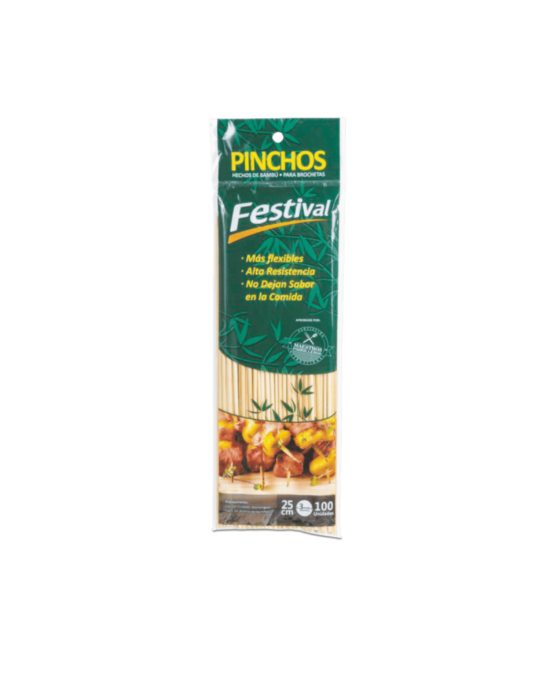 Palillo Brocheta Pincho 25 Cm X100